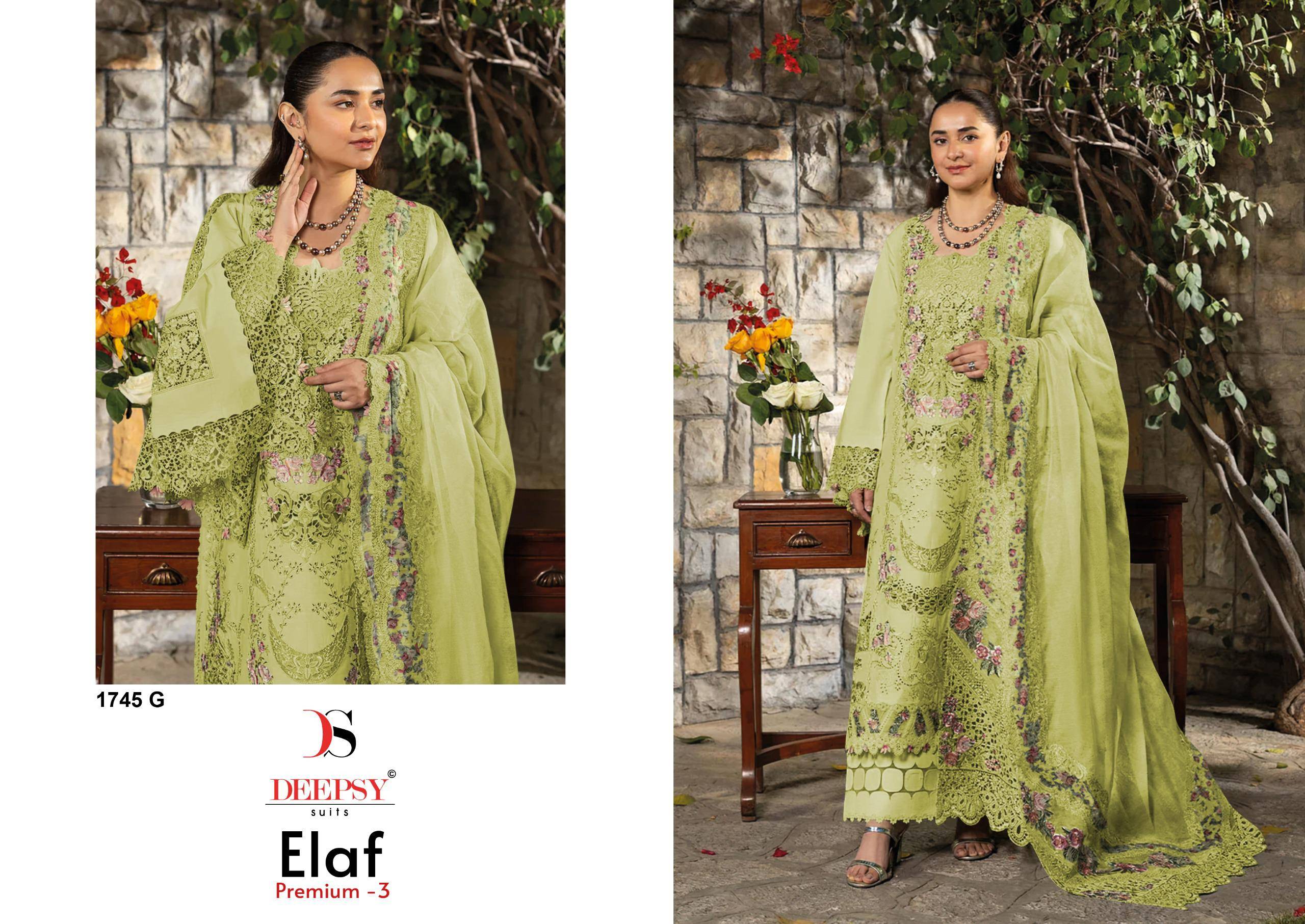 ELAF 1745 Series By DEEPSY SUITS Beautiful Pakistani Suits Wear Pure Cotton Dresses At Wholesale Price